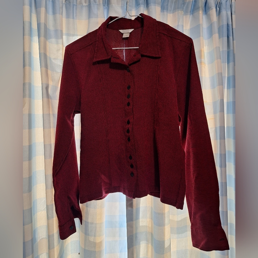 Christopher & Banks Women's Dressy Checked Button-down